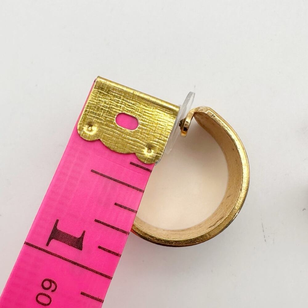 Avon American Glory Earring Costume Jewelry Gold Red White Blue Striped Hoop 90s - Picture 5 of 8